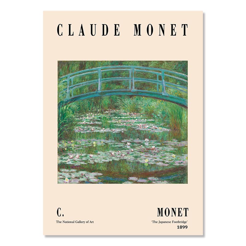 Claude Monet The Japanese Footbridge Iconic Artwork Poster