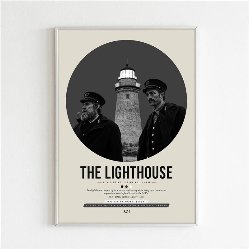 The Lighthouse Robert Pattinson Willem Dafoe Minimalist Movie Poster