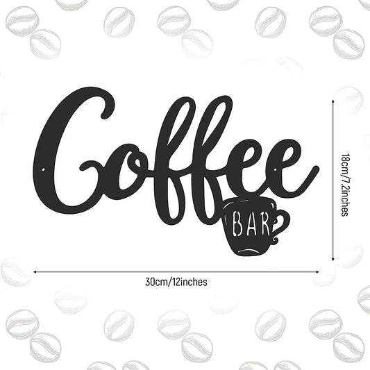 Coffee Bar Rustic Modern Coffee Metal Wall Accent