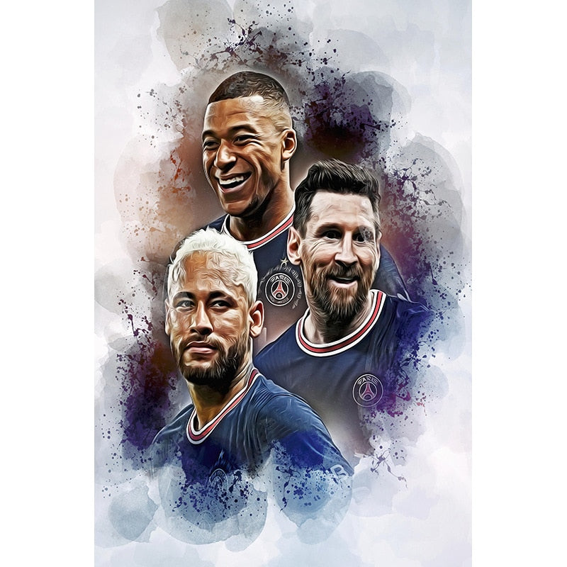 Mbappe Lionel Messi Neymar Futbol Football Soccer Poster