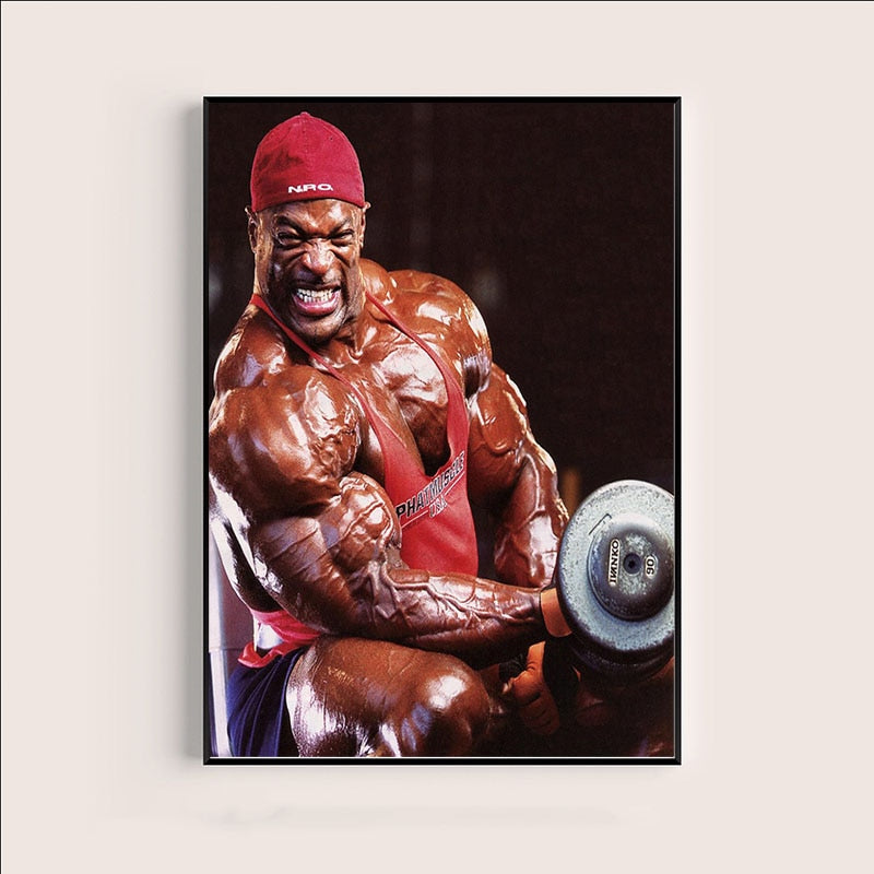 Ronnie Coleman Bicep Curl Gym Poster