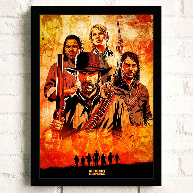 Red Dead Redemption 2 Orange Wall Art Poster