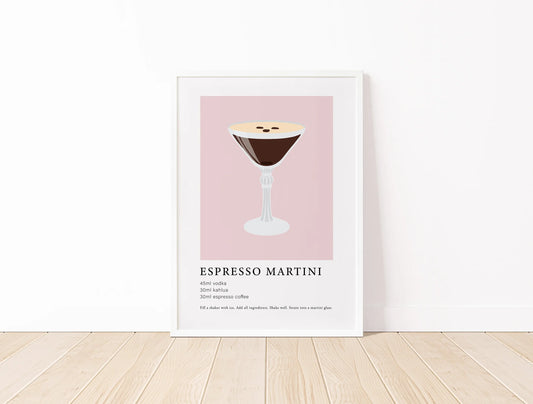 Espresso Martini Cocktail Bar Wall Art Poster