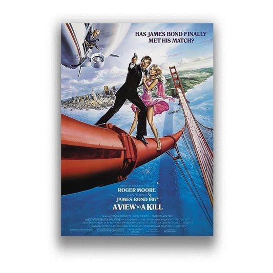 A View To A Kill Roger Moore 007 James Bond Classic Movie Poster - Aesthetic Wall Decor