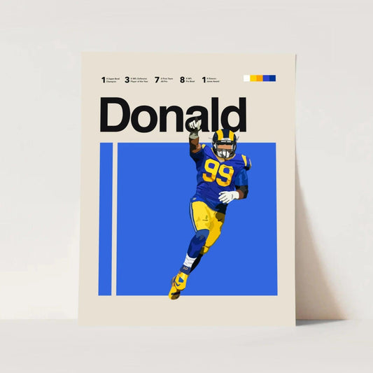 Aaron Donald Rams Athlete Sports Minimalist Wall Art Poster - Aesthetic Wall Decor