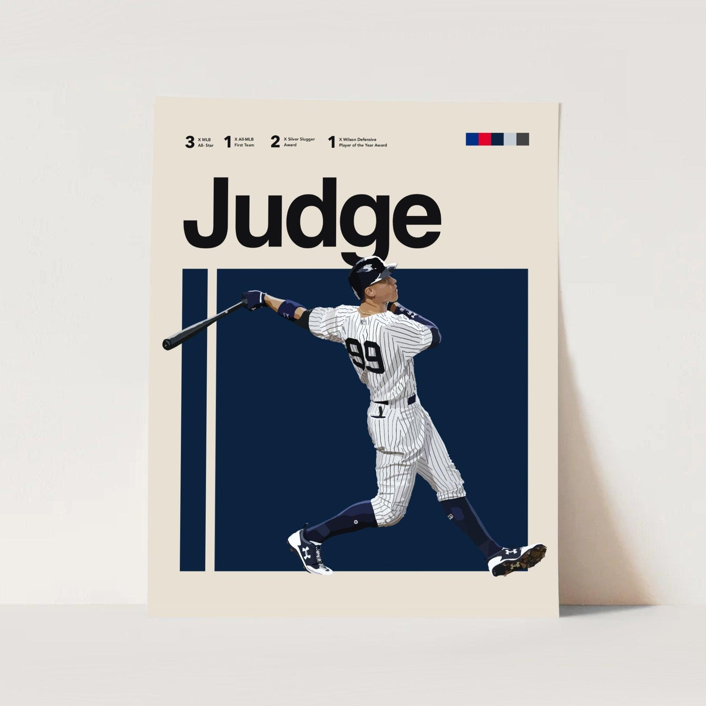 Aaron Judge MLB Baseball Sports Minimalist Wall Art Poster - Aesthetic Wall Decor