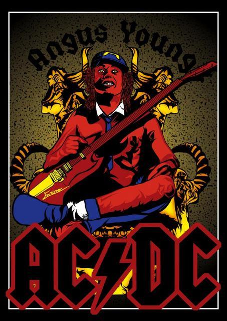 AC/DC Angus Young Devil Rock Poster - Aesthetic Wall Decor