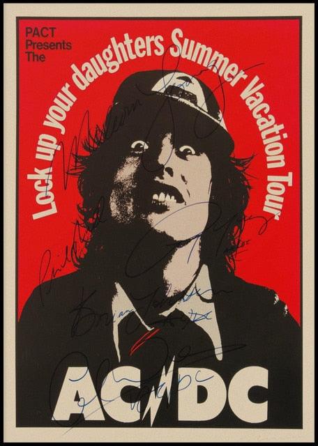 AC/DC Autograph Rock Poster - Aesthetic Wall Decor