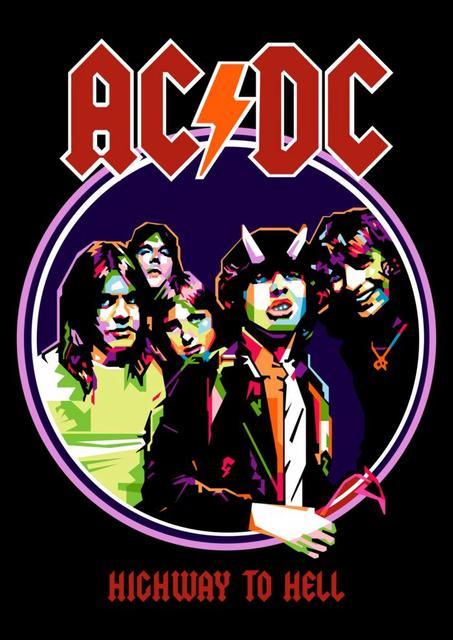 AC/DC Back In Black Abstract Rock Poster - Aesthetic Wall Decor