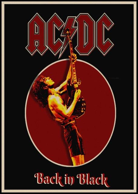 AC/DC Back In Black Rock Poster - Aesthetic Wall Decor