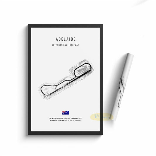 Adelaide Formula 1 Track Minimalist Canvas Print Poster - Aesthetic Wall Decor