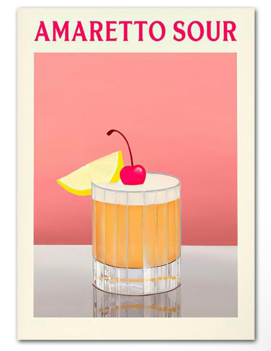 Amaretto Sour Bar Decor Cocktail Wall Art Poster - Aesthetic Wall Decor