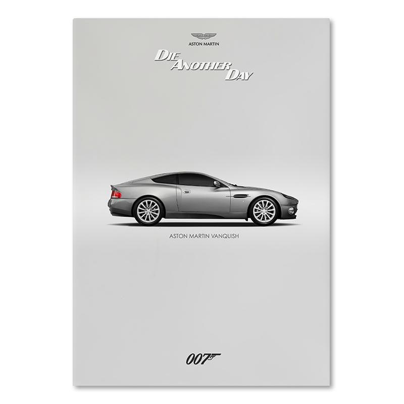 Aston Martin Vanquish Die Another Day 007 Minimalist Wall Art Poster - Aesthetic Wall Decor