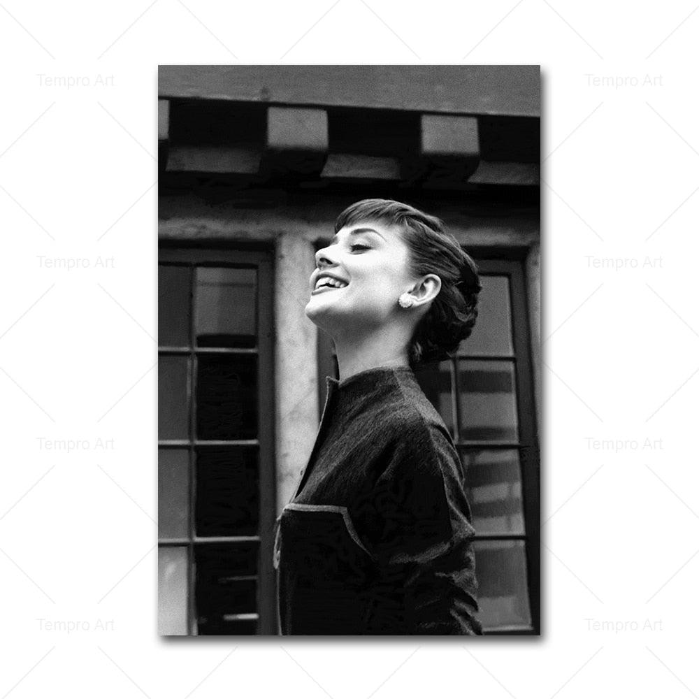 Audrey Hepburn Black White Portraits - Aesthetic Wall Decor