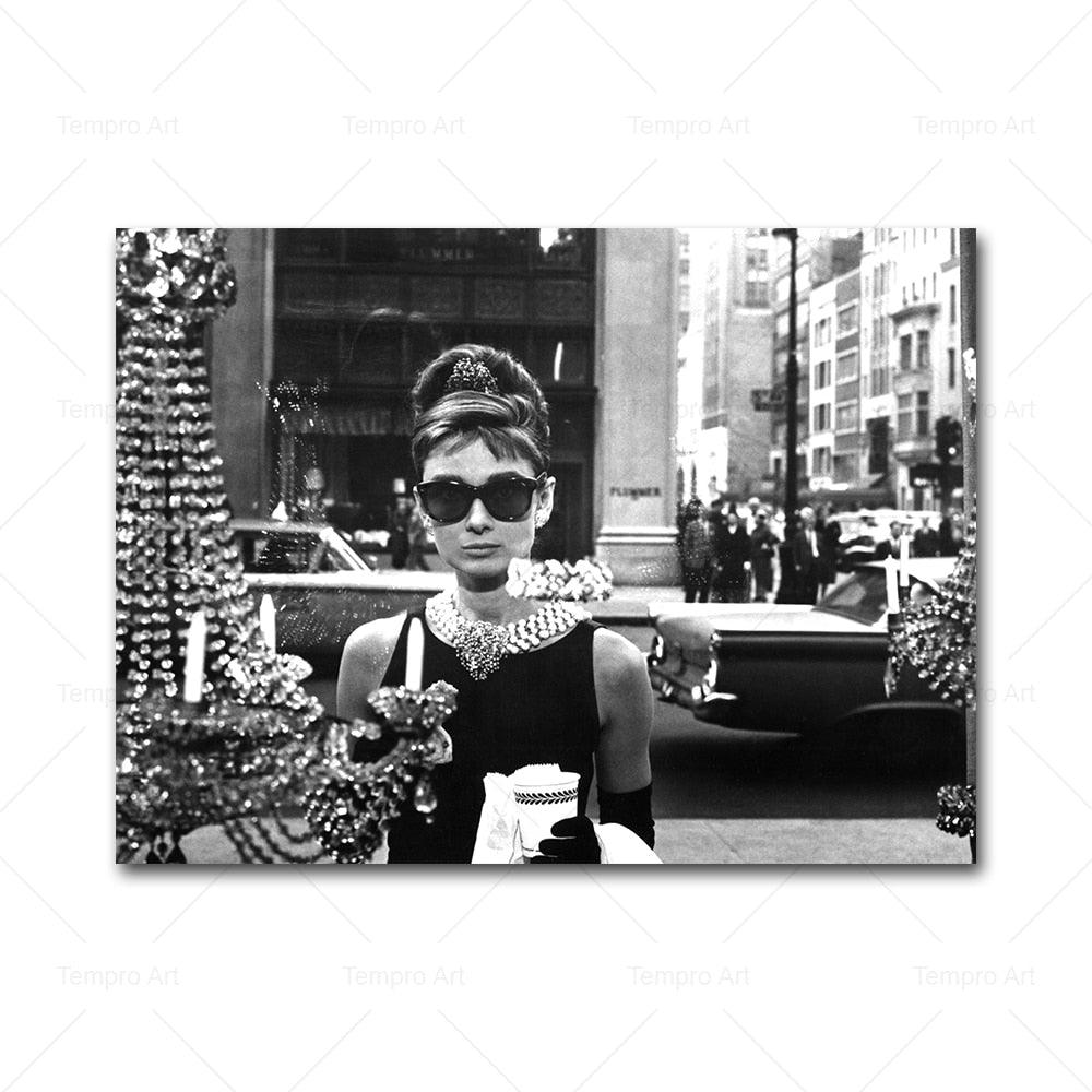 Audrey Hepburn Black White Portraits - Aesthetic Wall Decor