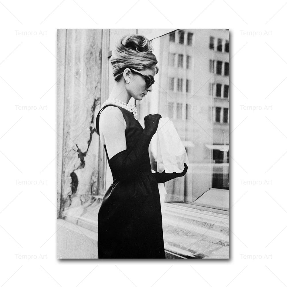 Audrey Hepburn Black White Portraits - Aesthetic Wall Decor