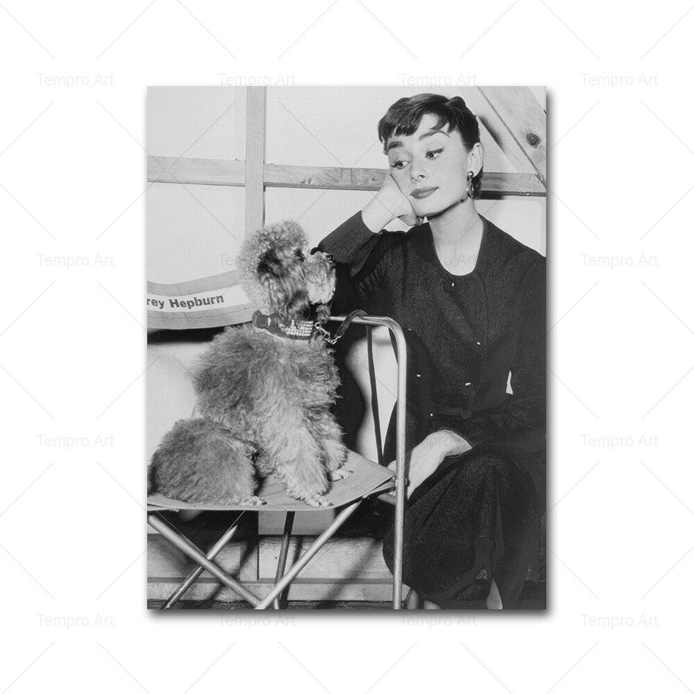 Audrey Hepburn Black White Portraits - Aesthetic Wall Decor