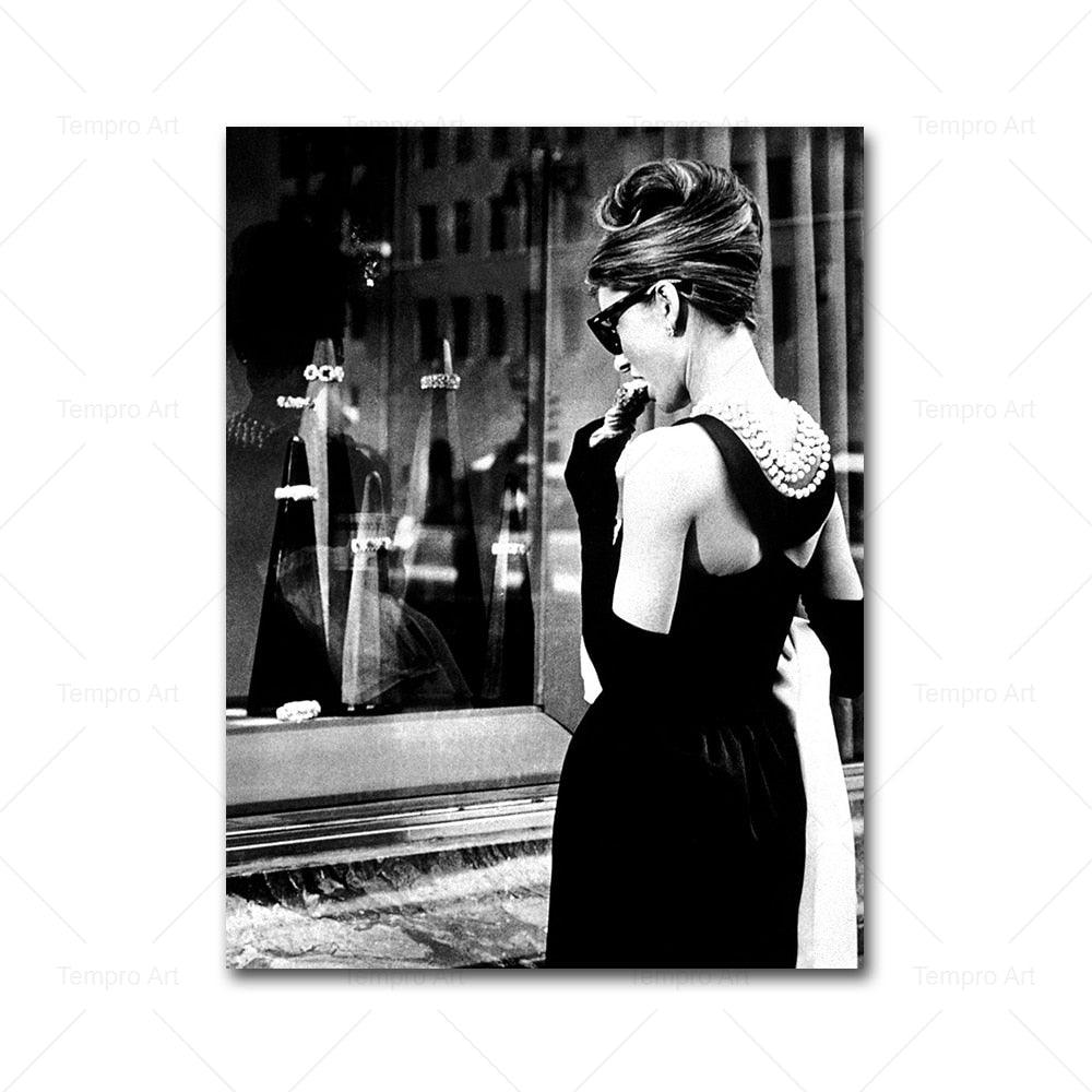 Audrey Hepburn Black White Portraits - Aesthetic Wall Decor