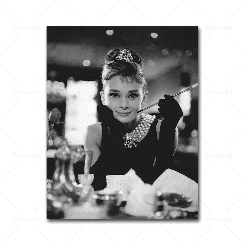 Audrey Hepburn Black White Portraits - Aesthetic Wall Decor