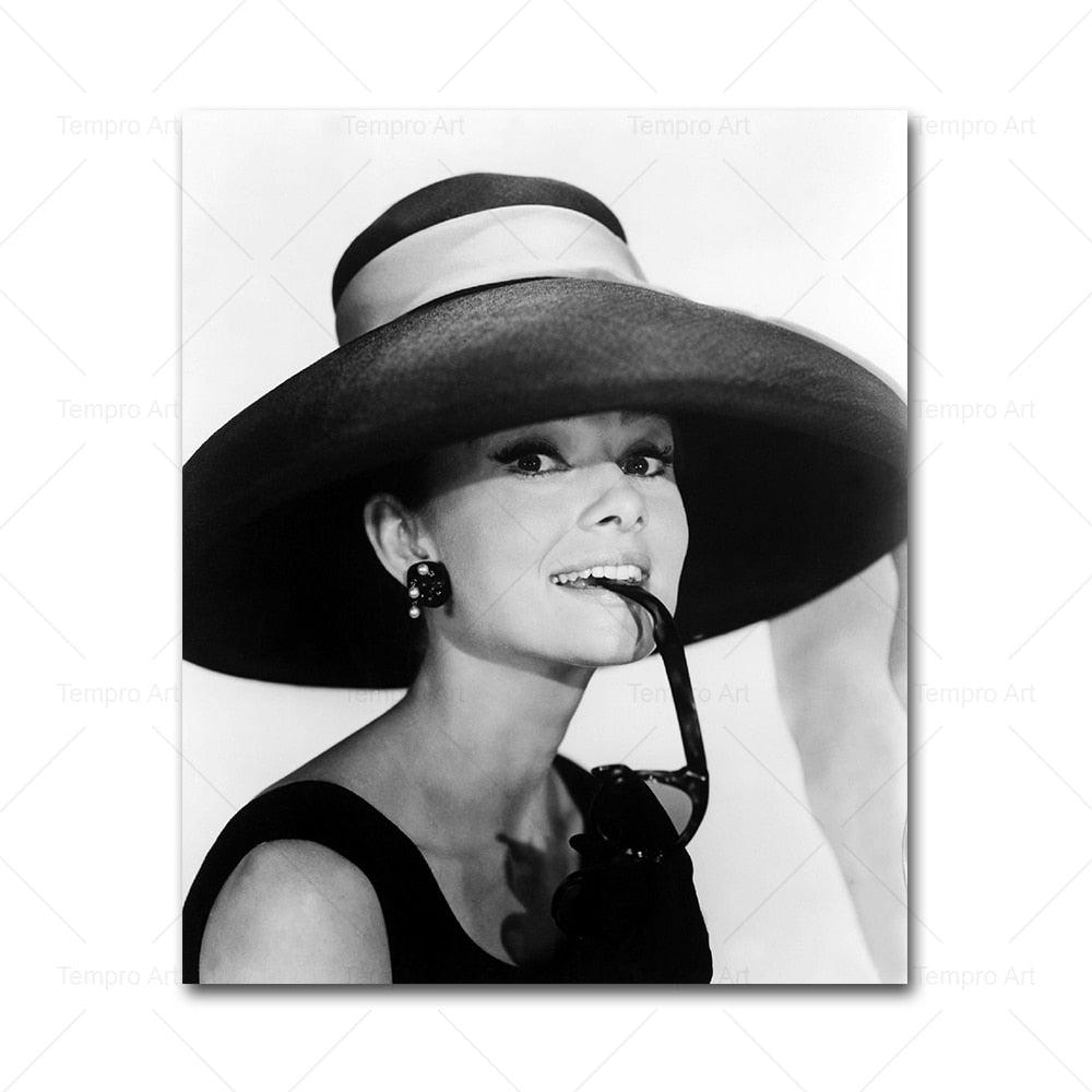 Audrey Hepburn Black White Portraits - Aesthetic Wall Decor