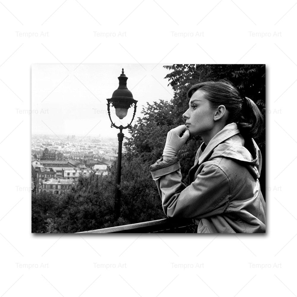 Audrey Hepburn Black White Portraits - Aesthetic Wall Decor