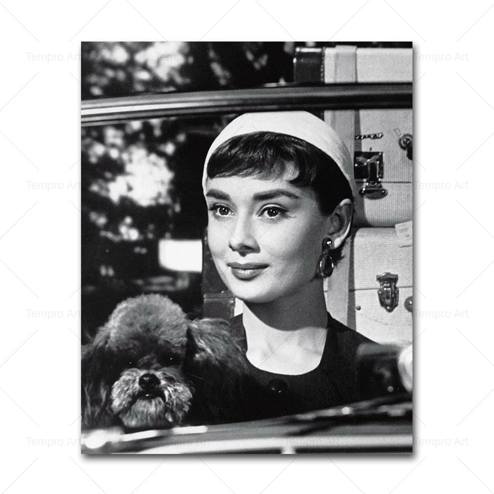 Audrey Hepburn Black White Portraits - Aesthetic Wall Decor