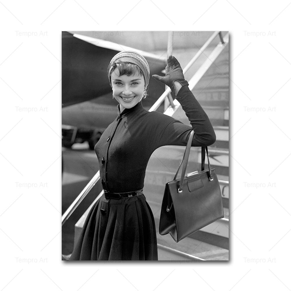 Audrey Hepburn Black White Portraits - Aesthetic Wall Decor