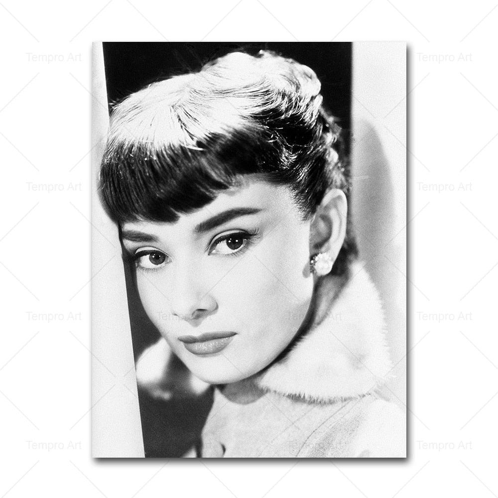 Audrey Hepburn Black White Portraits - Aesthetic Wall Decor