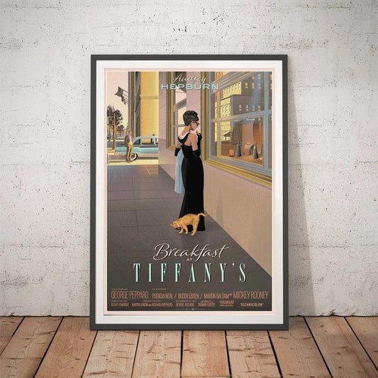 Audrey Hepburn Breakfast At Tiffany's Classic Movie Wall Art Poster - Aesthetic Wall Decor