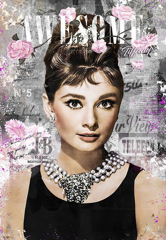 Audrey Hepburn Graffiti Pop Art Painting Poster - Aesthetic Wall Decor