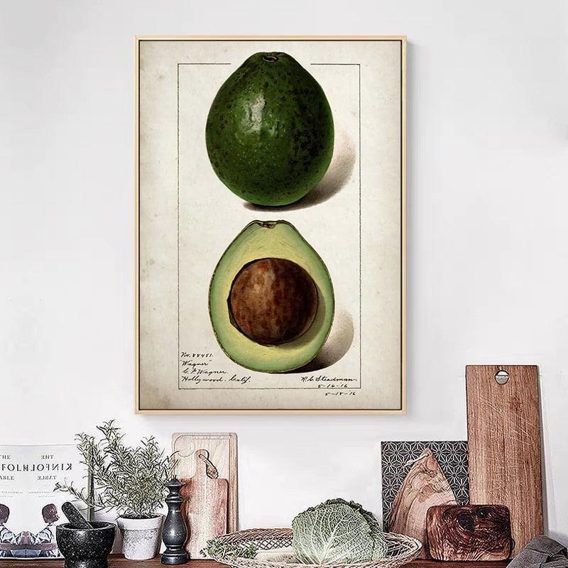 Avocado Aesthetic Fruit Kitchen Wall Art Poster - Aesthetic Wall Decor