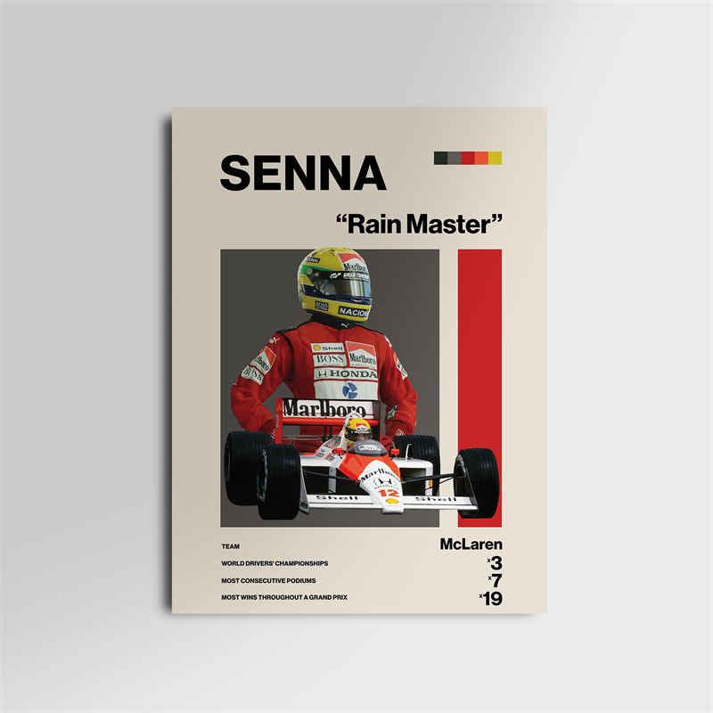 Ayrton Senna Formula 1 Minimalist Poster - Aesthetic Wall Decor