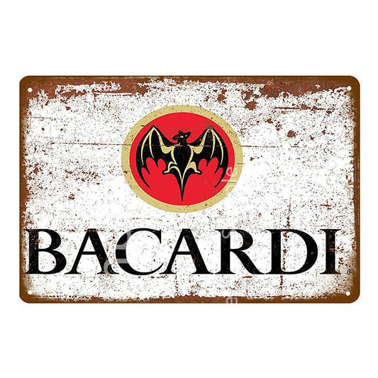 Bacardi Vintage Rum Metal Bar Decor Sign - Aesthetic Wall Decor