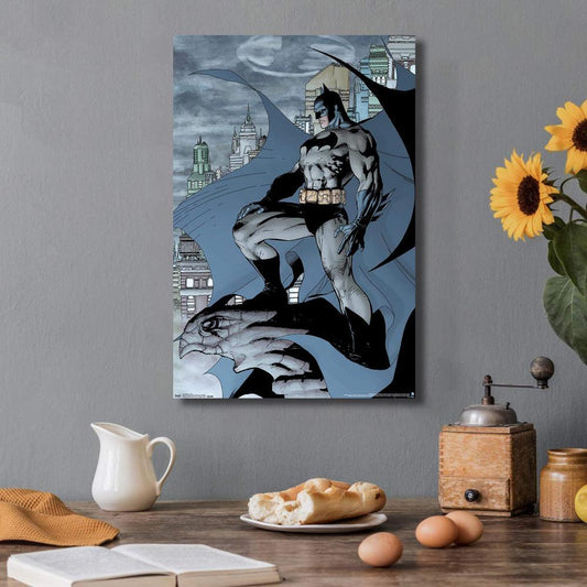 Batman Comic Book Gargoyle Watching Over Wall Art Poster - Aesthetic Wall Decor