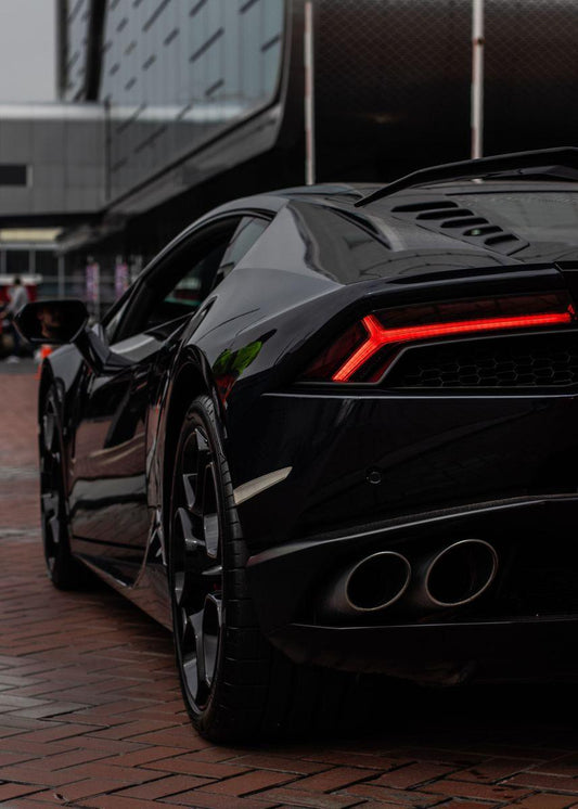 Black Lamborghini Huracan Tail Light Supercar Wall Art Poster - Aesthetic Wall Decor