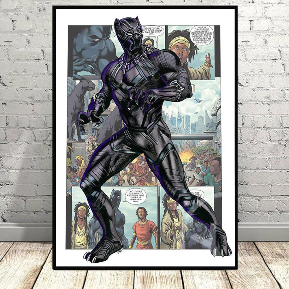 Black Panther Marvel Superhero Comic Poster - Aesthetic Wall Decor