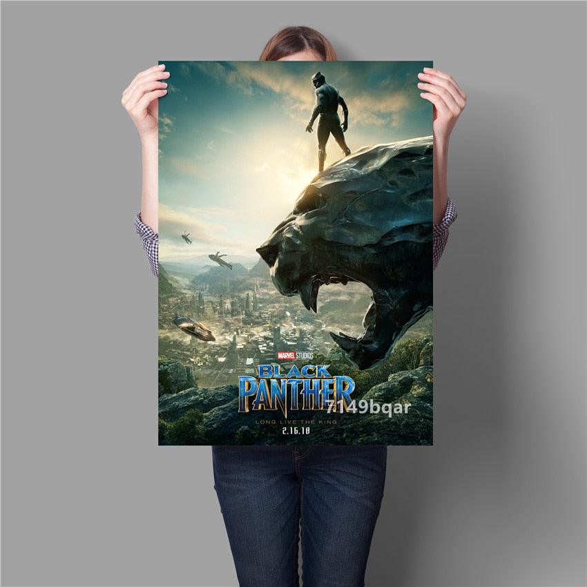 Black Panther Superhero Marvel Movie Wall Art Poster - Aesthetic Wall Decor