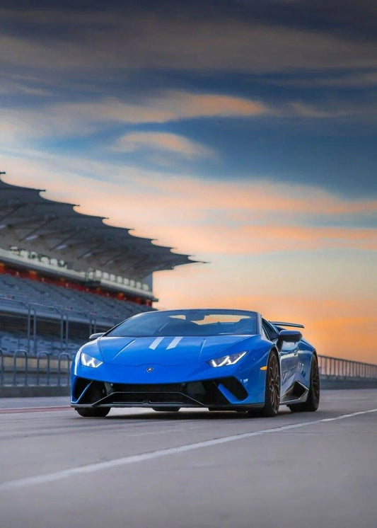 Blue Lamborghini Huracan Supercar Wall Art Poster - Aesthetic Wall Decor