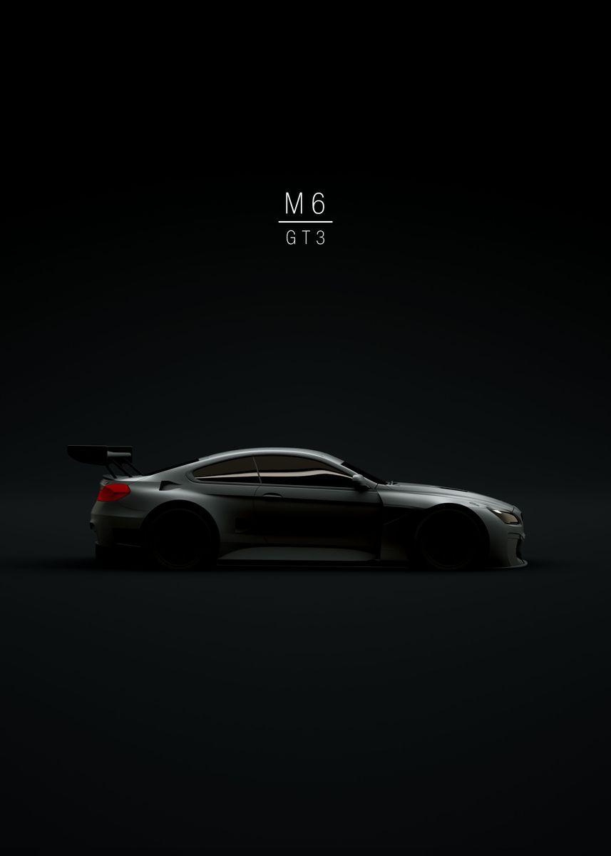 BMW M6 GT3 Modern Minimalist Car Poster - Aesthetic Wall Decor