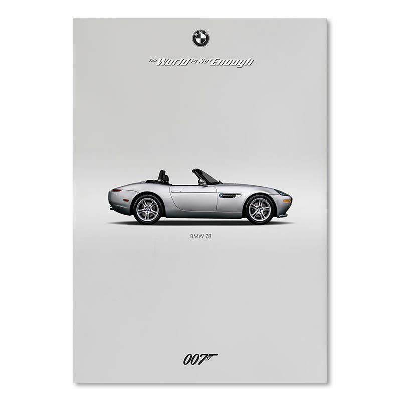 BMW Z8 James Bond The World is Not Enough 007 Wall Art Minimalist Poster - Aesthetic Wall Decor