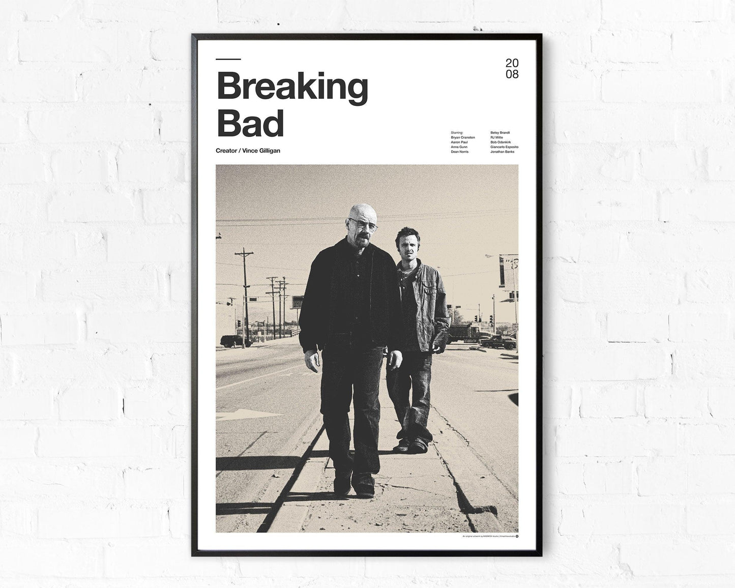 Breaking Bad Walter White and Jesse Polaroid Minimalist Canvas Print Poster - Aesthetic Wall Decor