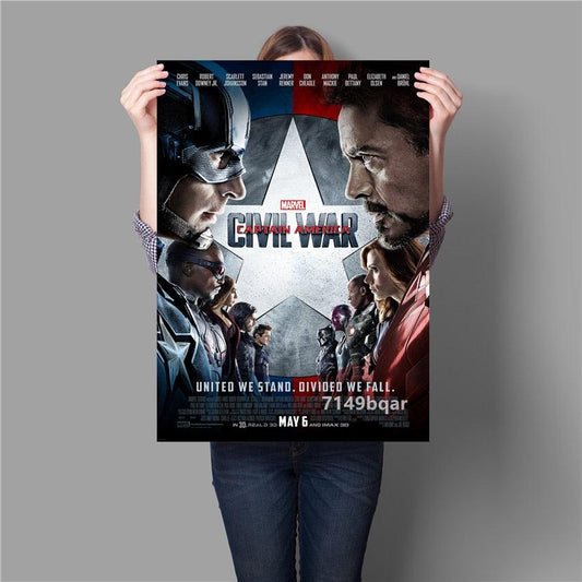 Captain America Avengers: Civil War Marvel Wall Art Movie Poster - Aesthetic Wall Decor