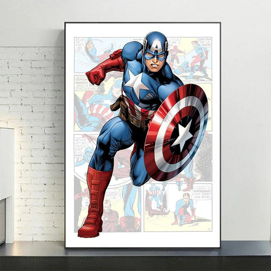 Captain America Marvel Comic Style Poster - Aesthetic Wall Decor