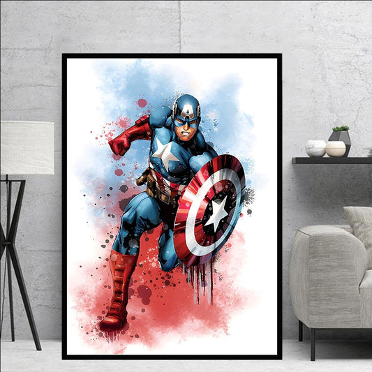 Captain America Marvel Painting Poster - Aesthetic Wall Decor