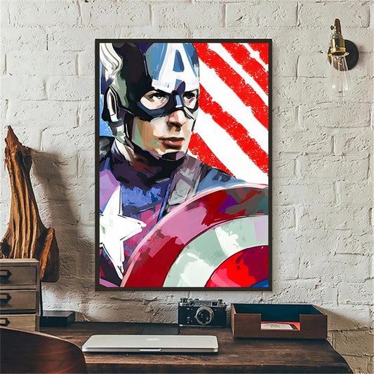 Captain America Marvel Poster - Aesthetic Wall Decor