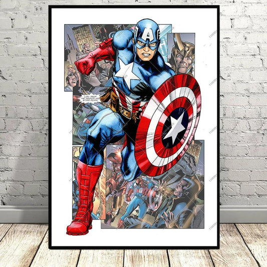 Captain America Marvel Superhero Comic Poster - Aesthetic Wall Decor