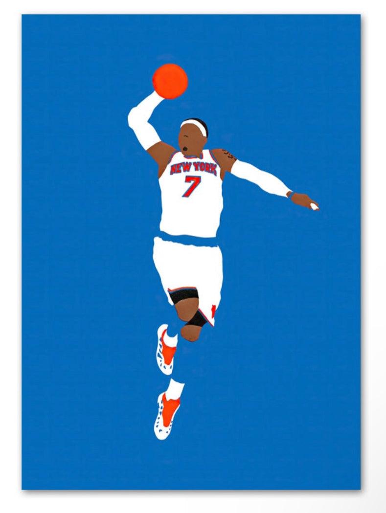 Carmelo Anthony Knicks NBA Minimalist Poster - Aesthetic Wall Decor