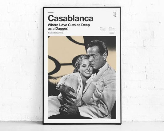 Casablanca Movie Poster, Minimalist Wall Art Poster - Aesthetic Wall Decor