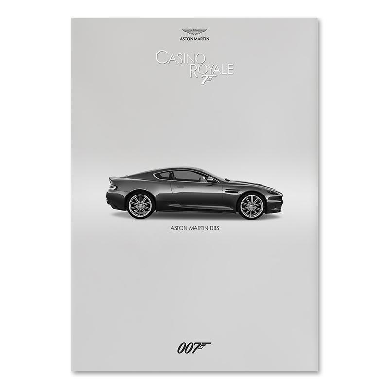 Casino Royale Aston Martin DBS Car Wall Art James Bond 007 Minimalist Poster - Aesthetic Wall Decor