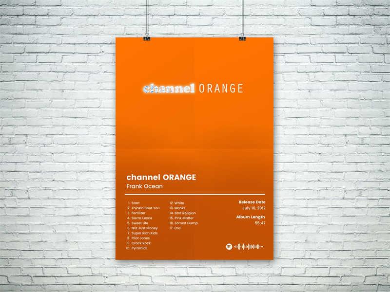 Channel Orange Frank Ocean Album Poster - Aesthetic Wall Decor